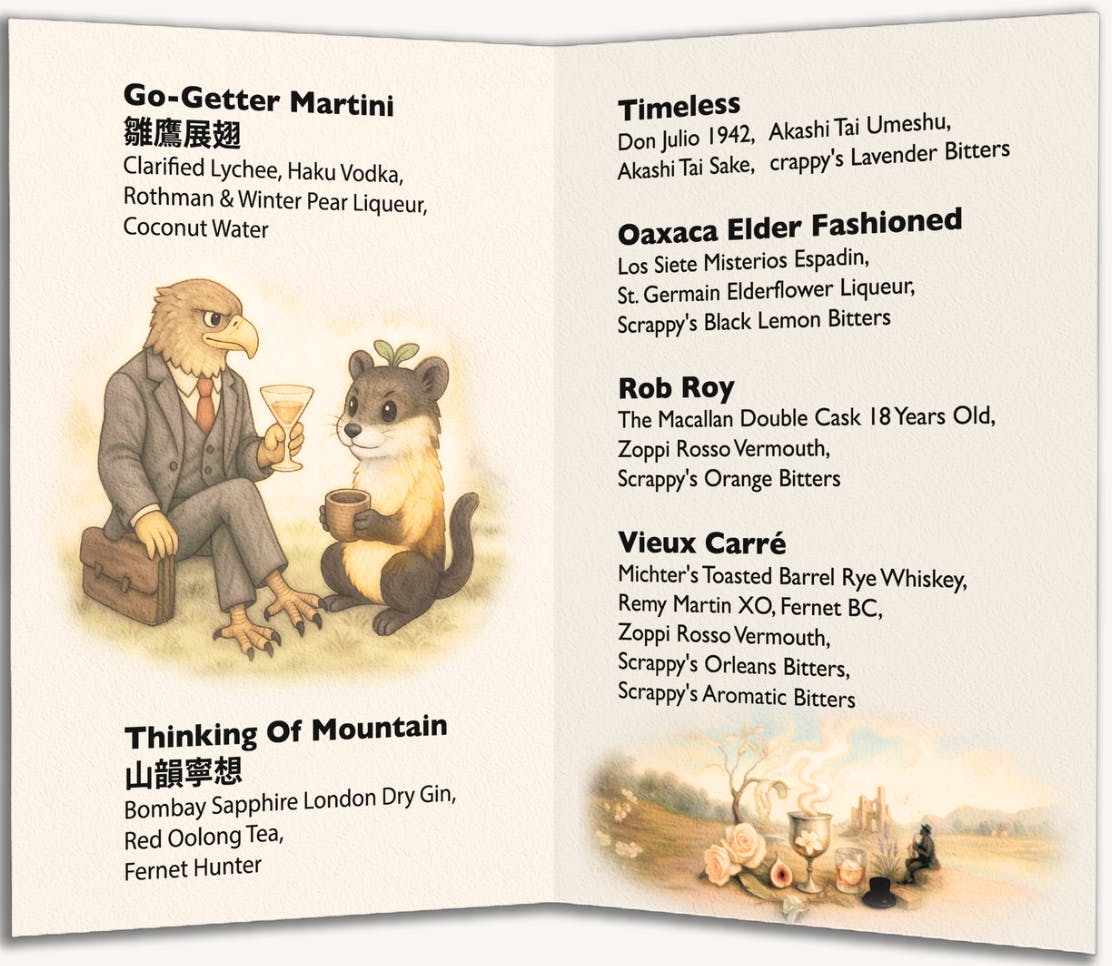 無向 Bar Without｜美食地圖 skmeats菜單