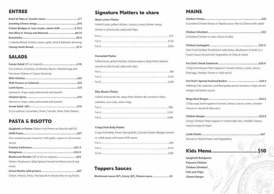 Fat Chef Ballarat Book Now! inline online bookings