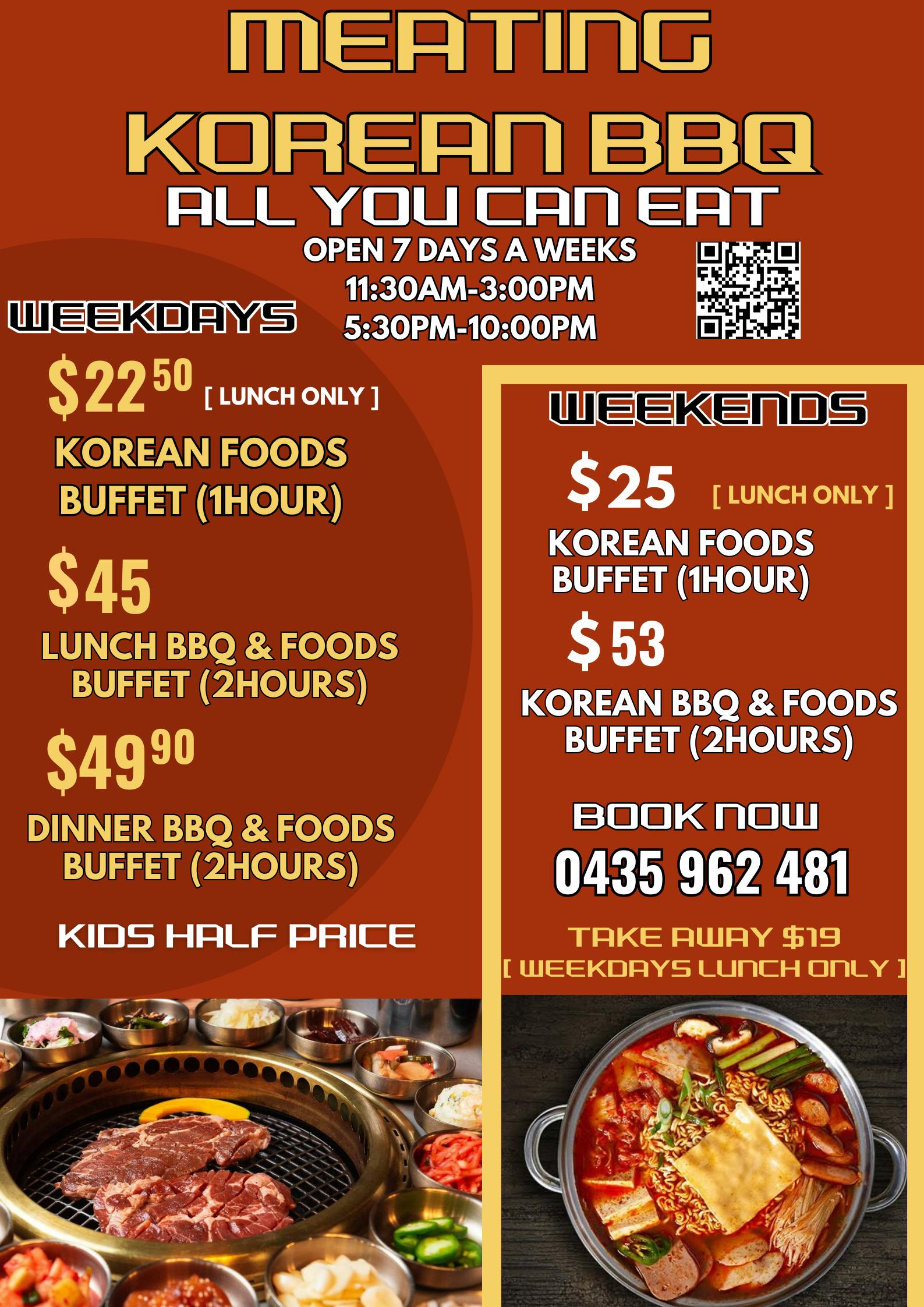MEATing Korean BBQ Buffet Nunawading Book Now! inline online bookings